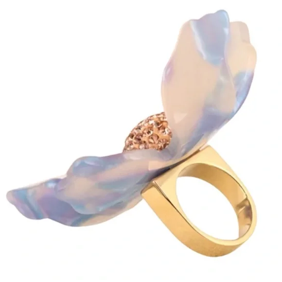 LELE sadoughi large flower crystal Ring - Picture 3 of 8